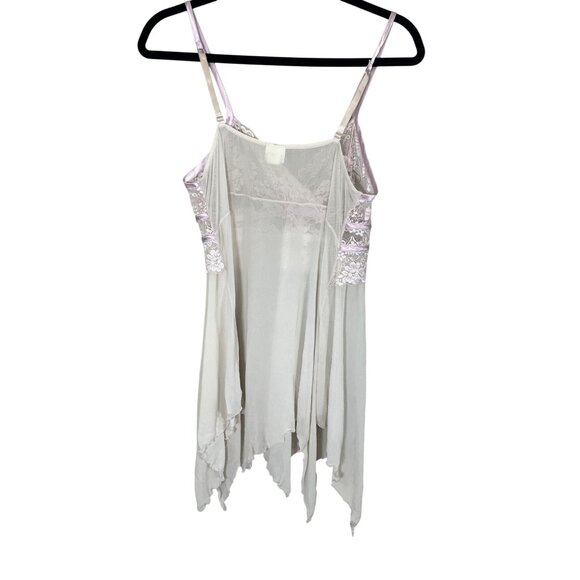 Fredericks Intimates XL Cream Mesh Babydoll Top Velvet Ties Sheer Coquette Chic - Picture 10 of 12